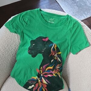 Green Panther Graphic Kids T-Shirt